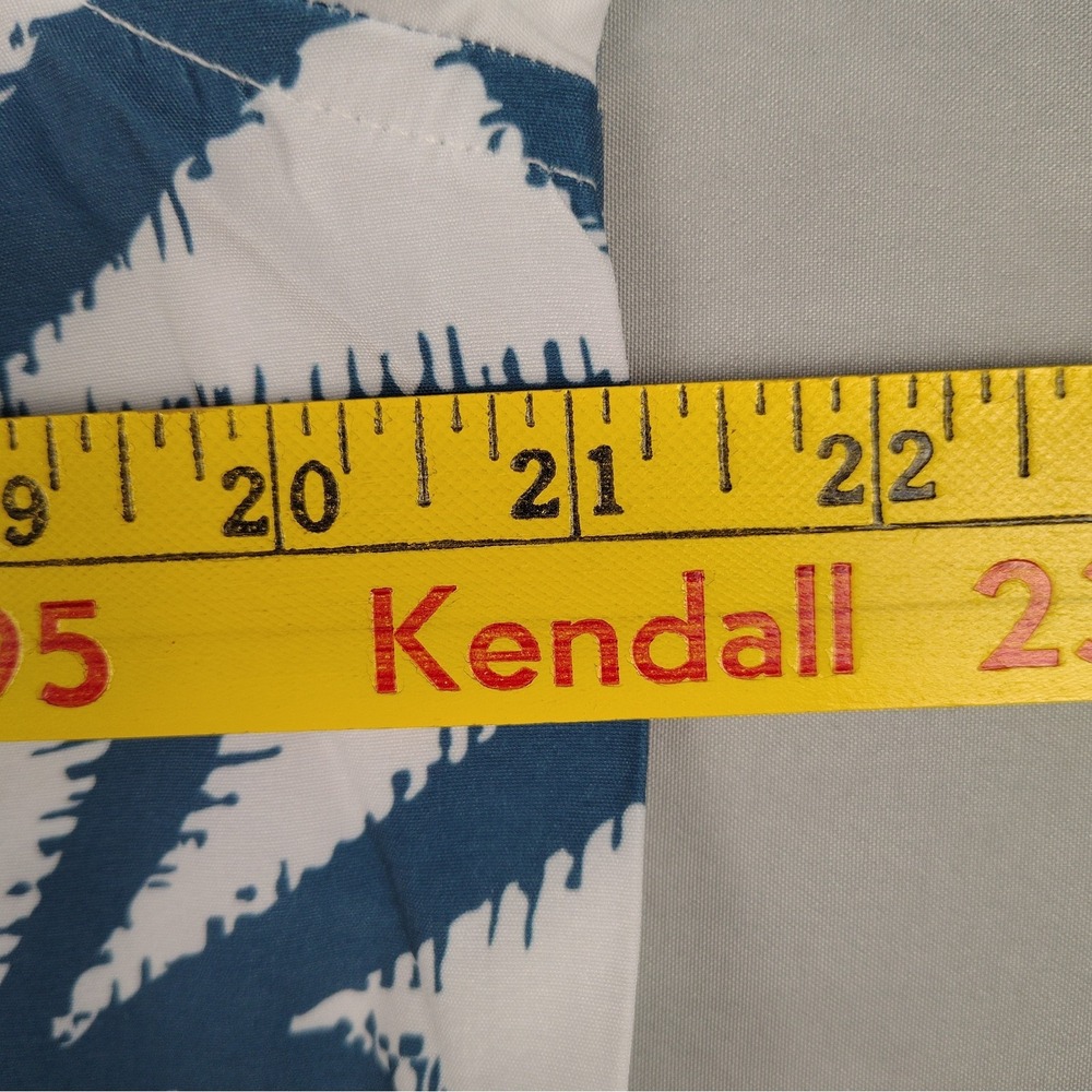 MBX Premium Goods Mens S NWT Camp Shirt Blue White Tropical Palm Leaf Stretch - Picture 11 of 15